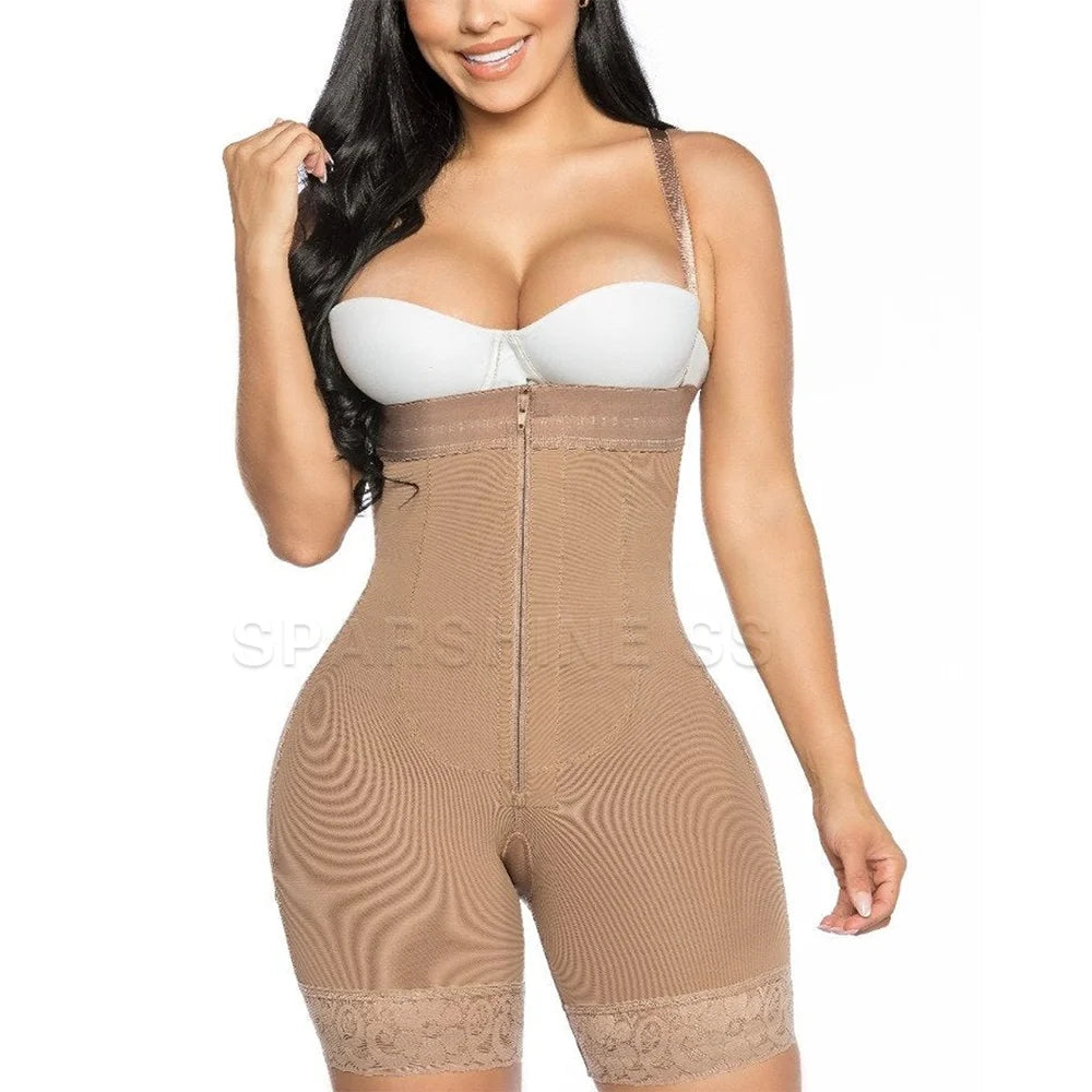 Colombianas Women’s Bodysuit Shapewear – Post-Surgery Compression Waist Trainer with Lace Detail