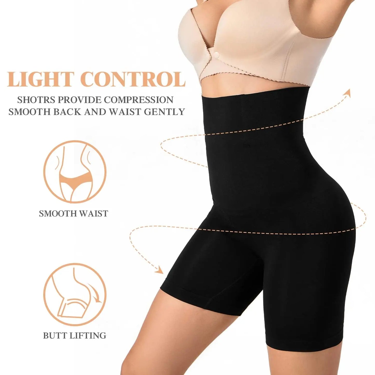 High Waist Shapewear Shorts for Women – Tummy Control, Butt Lifter & Thigh Slimmer Panties