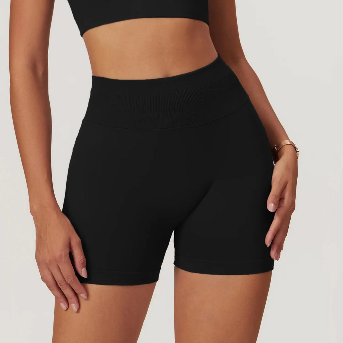 High Waist Shorts Seamless Yoga Shorts Workout Fitness Lift Peach Butt Fitness Tight Gym Running Body Shaper Pants Ribbed Shorts
