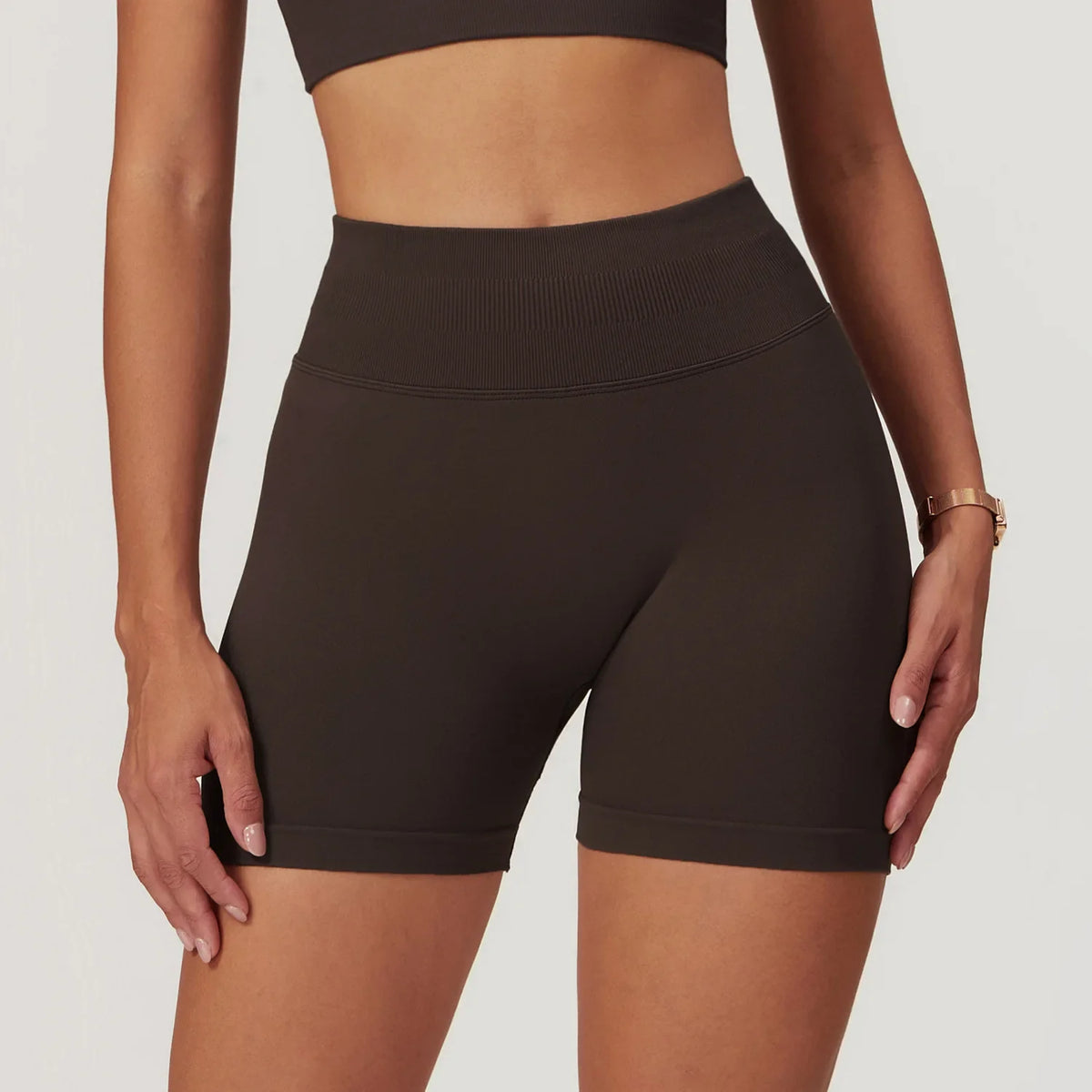 High Waist Shorts Seamless Yoga Shorts Workout Fitness Lift Peach Butt Fitness Tight Gym Running Body Shaper Pants Ribbed Shorts
