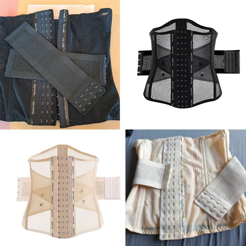 Women’s Waist Trainer Shapewear – Double Belt Mesh Corset for Tummy Control