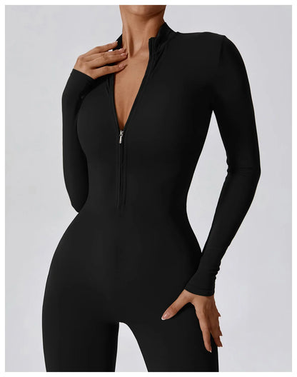 Yoga Jumpsuit Long Sleeved Zipper Rompers