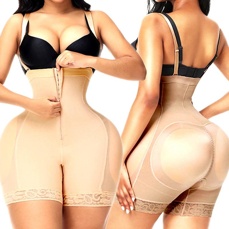 AfruliA Women's Padded Bodysuit Shapewear – Butt  Enhancer Tummy Control Waist Trainer