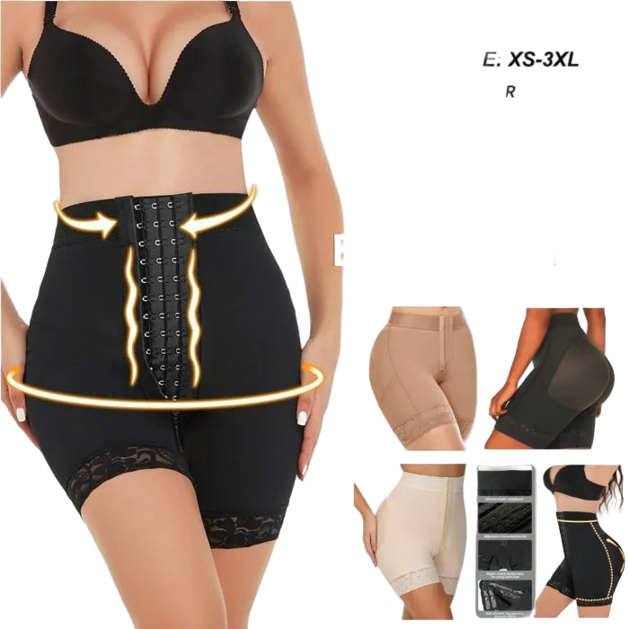 Colombian Girdle Shorts – Tummy Control Butt Lifter with Front Hooks