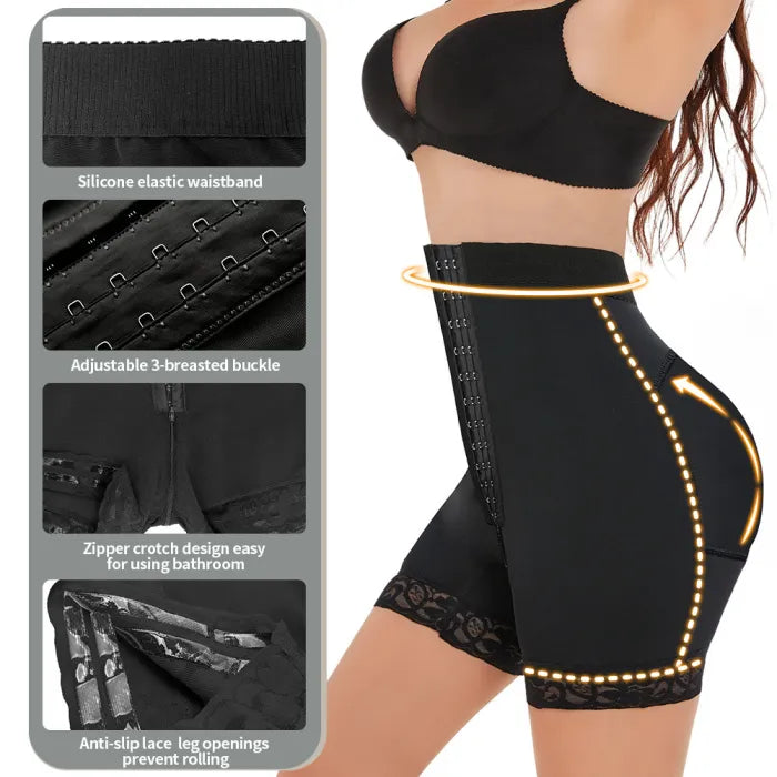 Colombian Girdle Shorts – Tummy Control Butt Lifter with Front Hooks