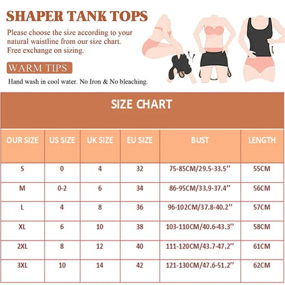 New Women Shapewear Tummy Control Tank Top Slimming Camisole Compression Vest With Removable Padded Bra Body Shaper Plus Size