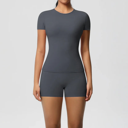 2PC Quick-Dry Gym Leggings & Top Set