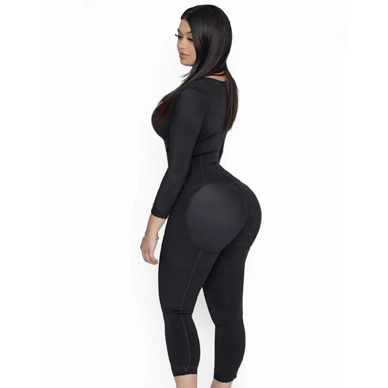 Women's Full Body Shaper with Bra – Colombian Long Sleeve Bodysuit