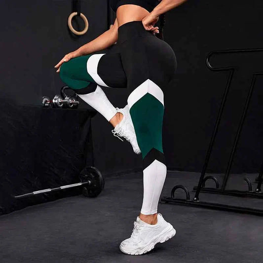 Colorblock High Waist Yoga Pants for Women