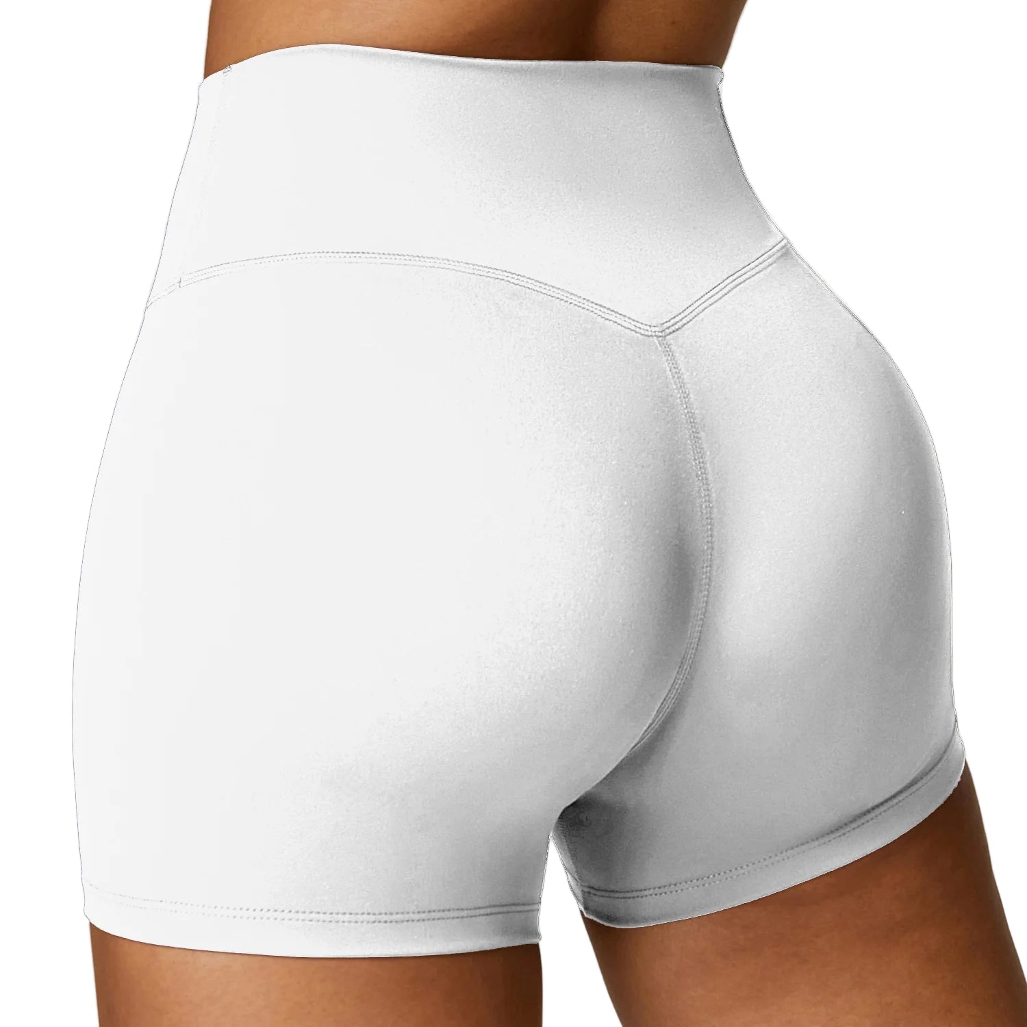 White athletic shorts on a neutral background