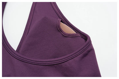 Seamless Gym Yoga Sets Women Breathable I-shaped Shock-absorbing Slim Sports Tank Top High Waist Shorts Training Fitness Suit