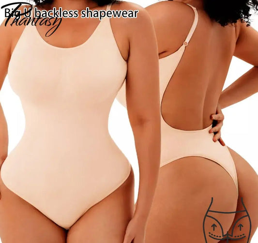 Phantasy Backless Shapewear Thong Bodysuits Sexy Women's Clothing Casual Tops Seamless Bodycon for Women Seamless Bodysuit