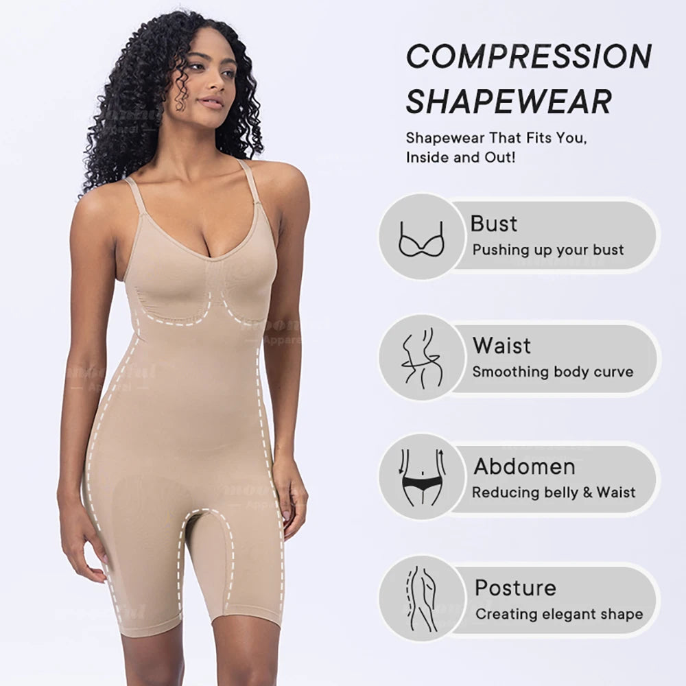 Women's High-Waist Tummy Control Bodysuit Shapewear Shorts
