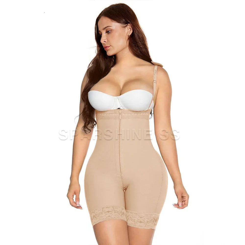 Fajas Colombianas Women’s Seamless Shapewear Bodysuit – Open Bust Tummy Control, Hip Enhancer & Butt Lifter | Postpartum Compression Wear