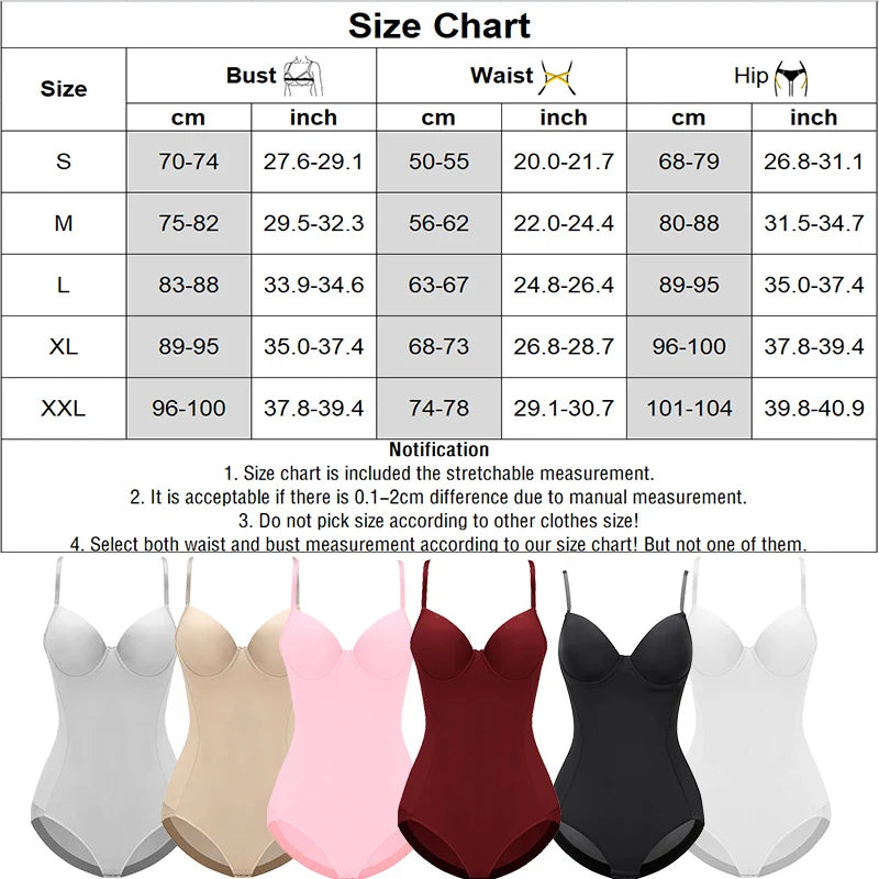 Body Shaper Bodysuit for Women – Underwire Lingerie Tummy Control Slim Fit