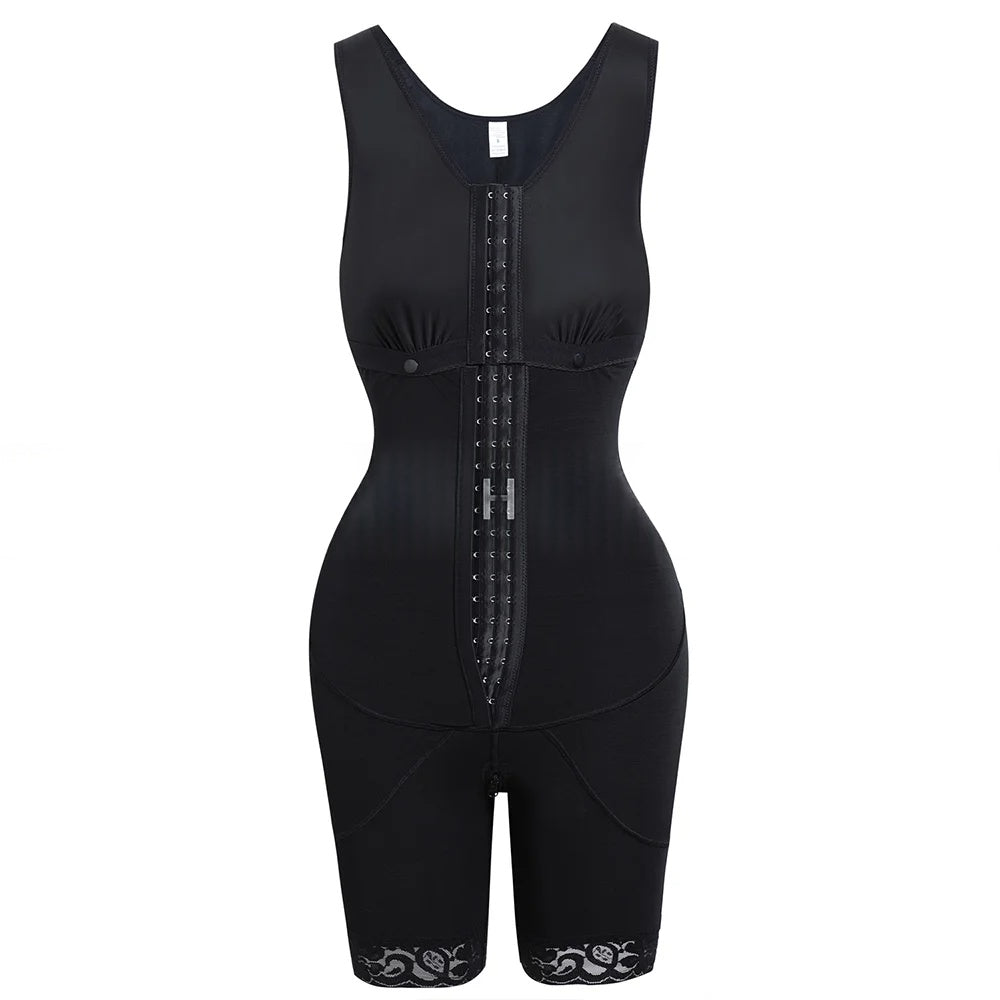 Black Post-Surgery Compression Shapewear – Medium-Control Faja for Liposuction & Postpartum