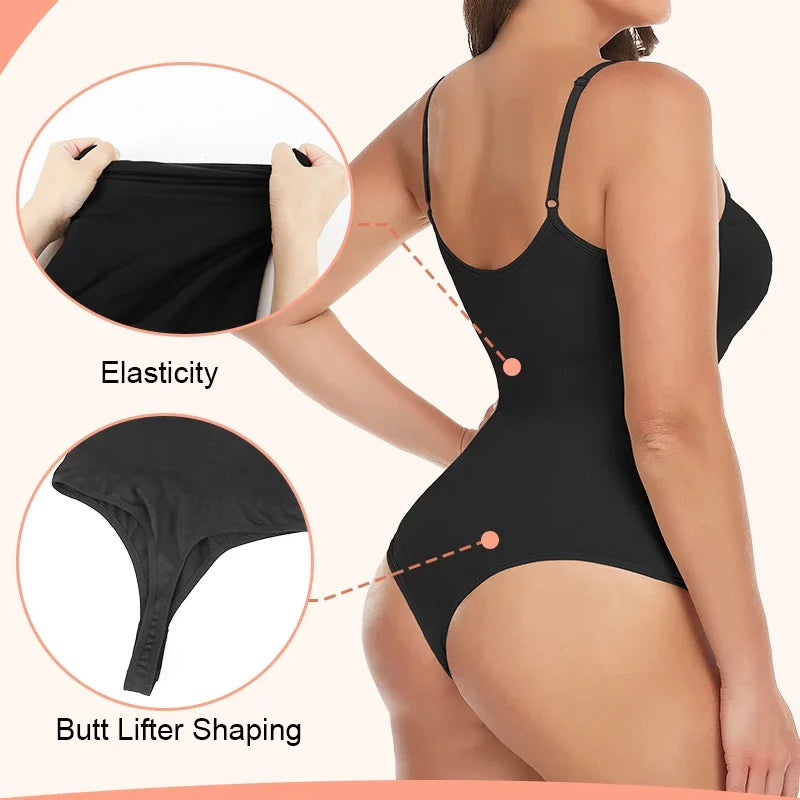 Women's Tummy Control Thong Bodysuit Shapewear