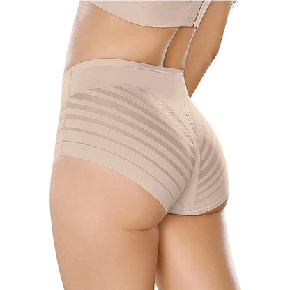 High Waist Briefs Women Seamless Panties Strechy Mesh Patchwork Breathable Lingerie Tummy Control Shapewear Glossy Underwear