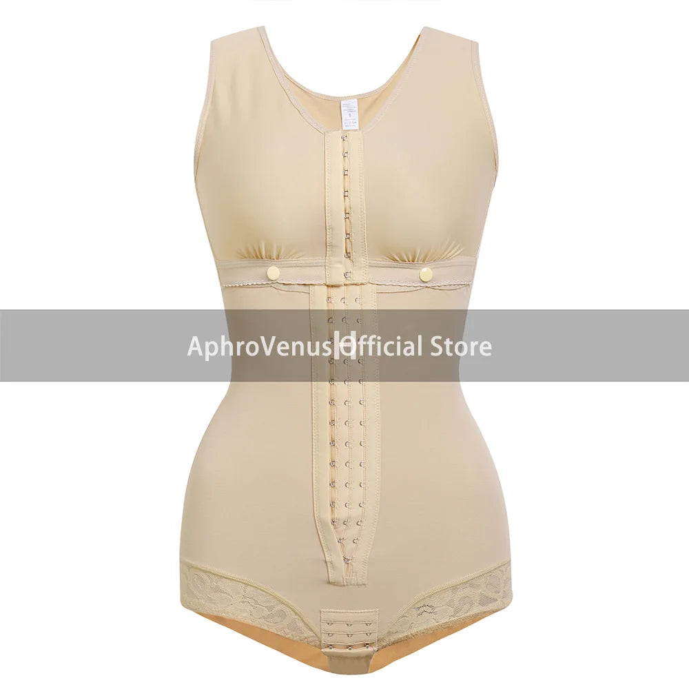 Fajas Body Shaper for Women – Tummy Control Shapewear with Hook & Eye Closure and Breast Support