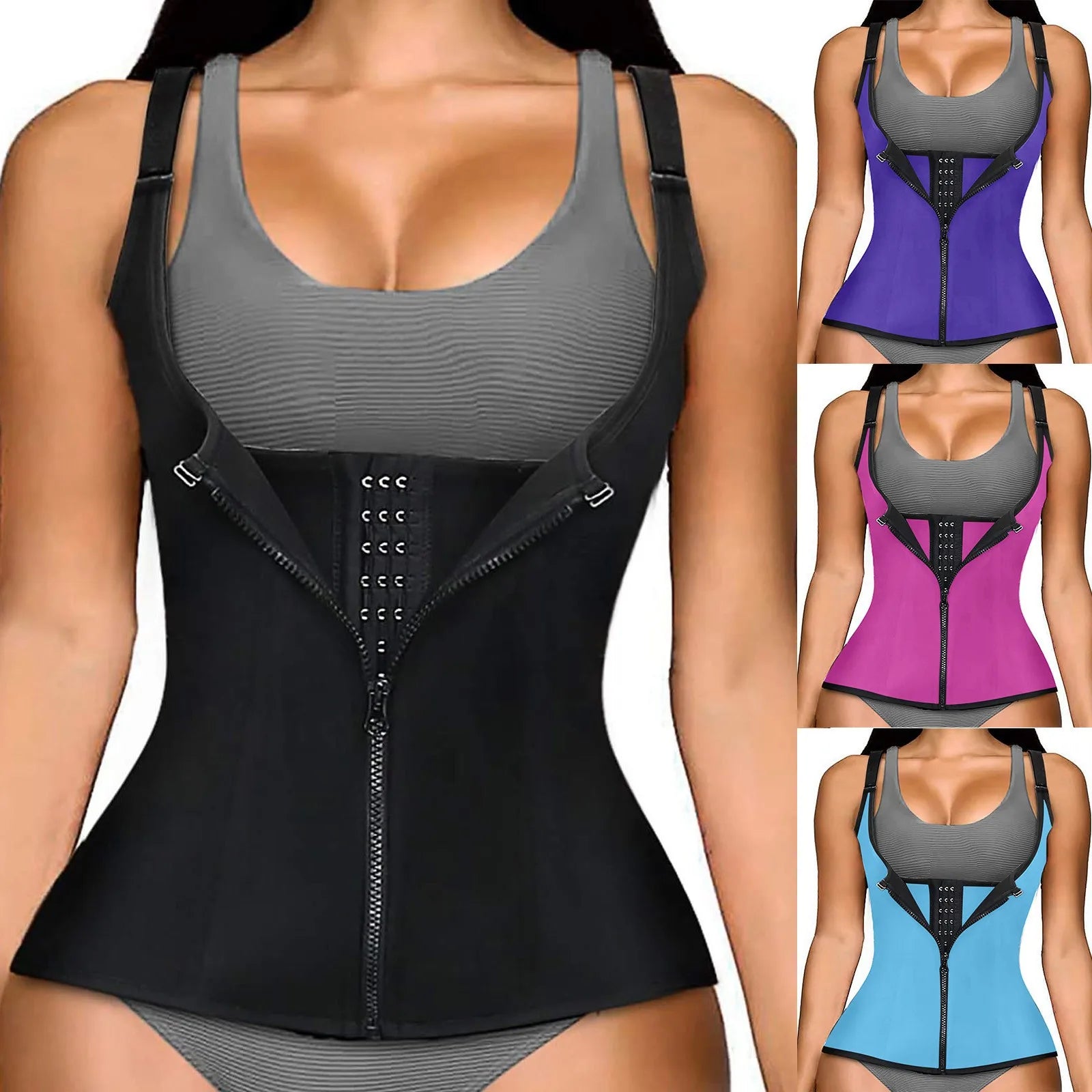 Firm Control Sleeveless Waist Trainer Bodysuit – Sweat-Wicking & Slim Fit