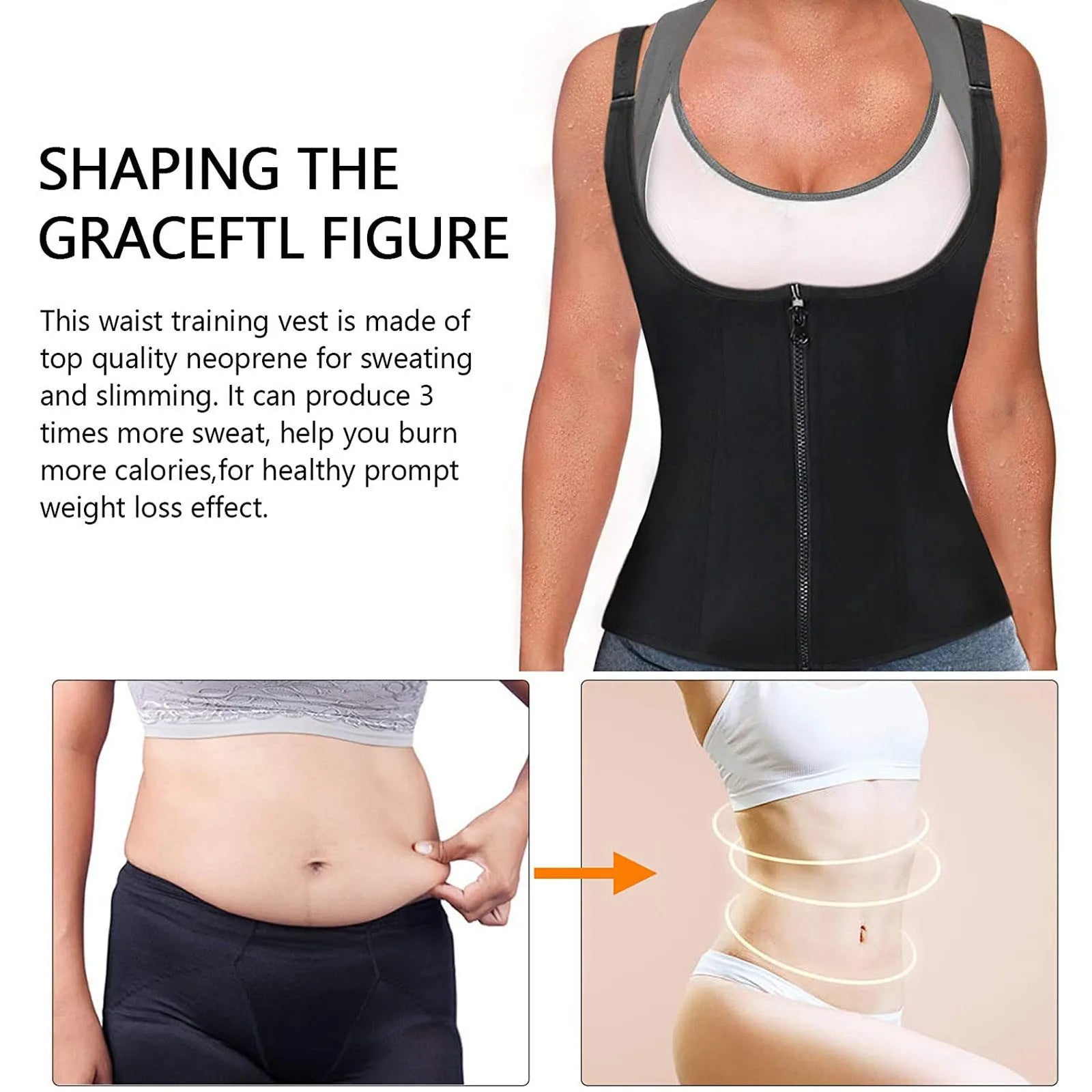 Firm Control Sleeveless Waist Trainer Bodysuit – Sweat-Wicking & Slim Fit