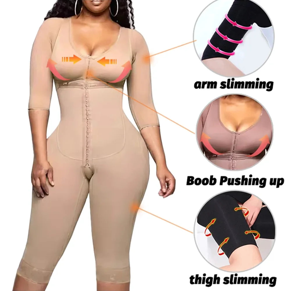 Women's Full Body Shapewear Bodysuit – Medium Compression Tummy Control, Butt Lifter, Push-Up Slimming Corset