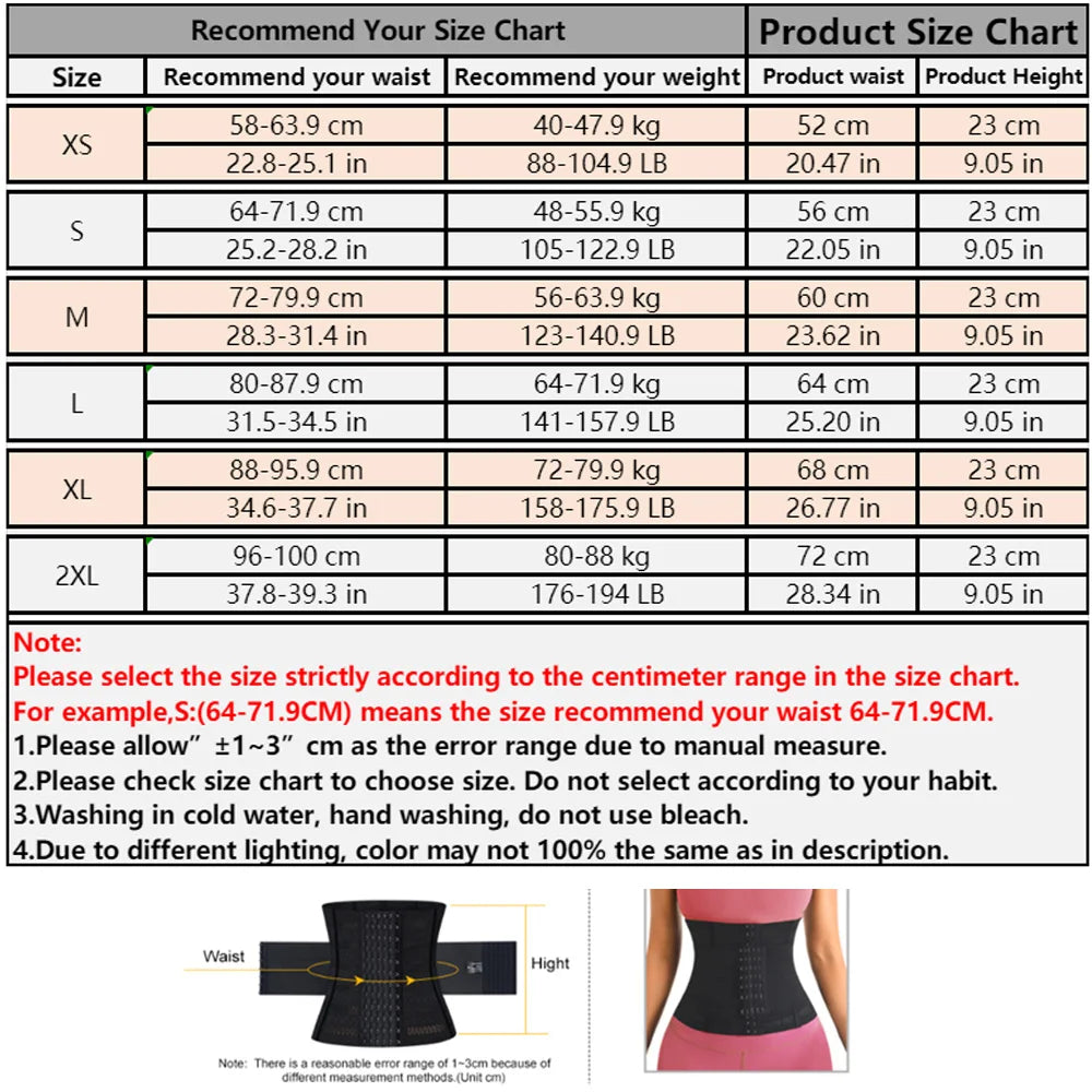 Women's Waist Trainer Corset Belt – Double Tummy Control Body Shaper with Steel Bones
