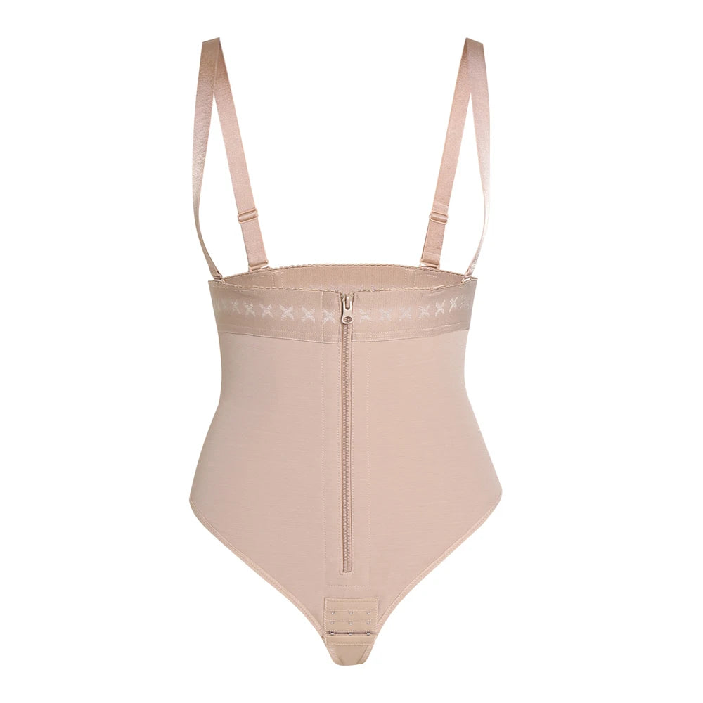 High Compression Triangle Bodysuit Shapewear with Zipper