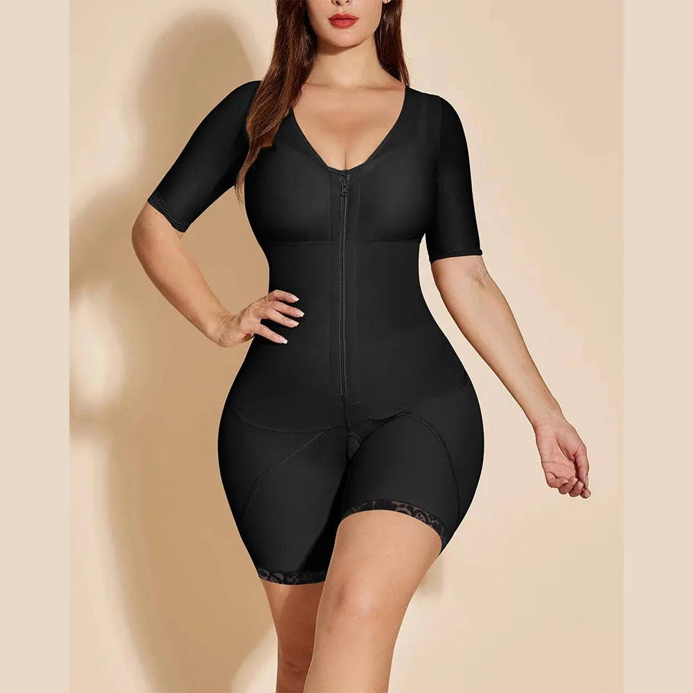 Fajas Colombianas Liposculpture Shapewear – One-Piece Mid Sleeve Bodysuit