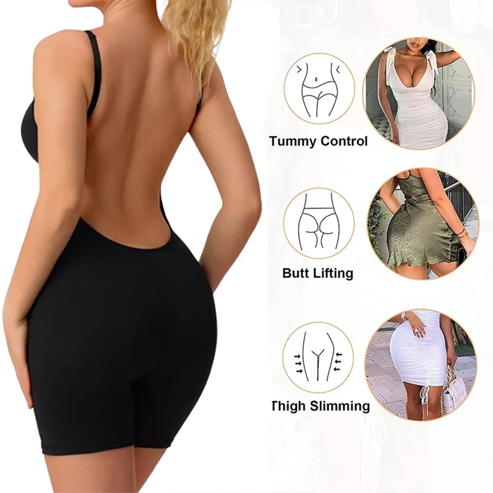 Backless Seamless Shapewear Bodysuit for Women – Butt Lifter, Waist Slimmer & Thigh Shaper