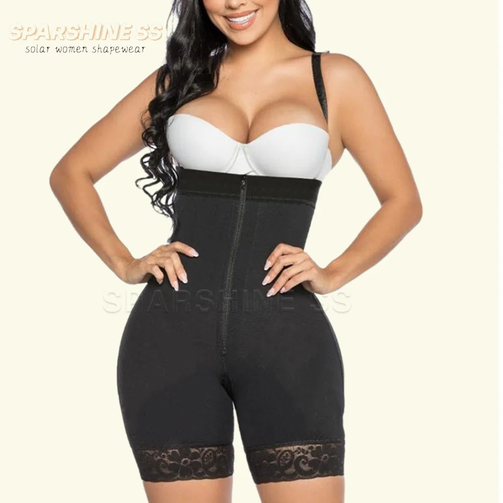 Colombianas Women’s Bodysuit Shapewear – Post-Surgery Compression Waist Trainer with Lace Detail