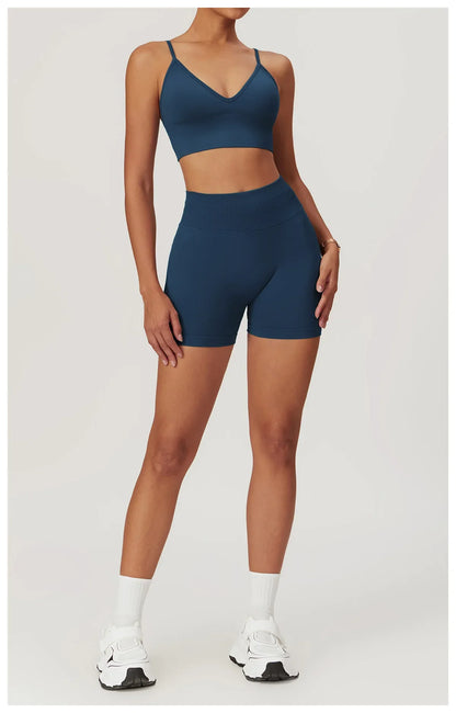 High Waist Shorts Seamless Yoga Shorts Workout Fitness Lift Peach Butt Fitness Tight Gym Running Body Shaper Pants Ribbed Shorts