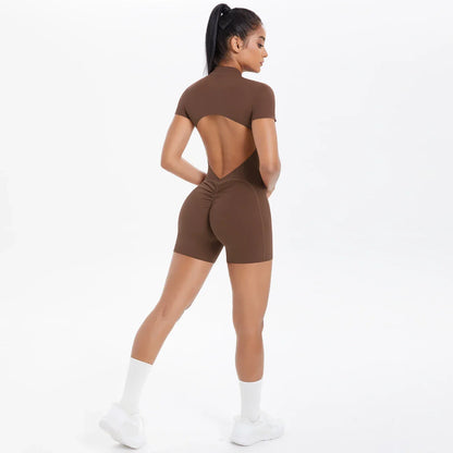 FlexiFit Backless Zip Jumpsuit - Women's Yoga Wear