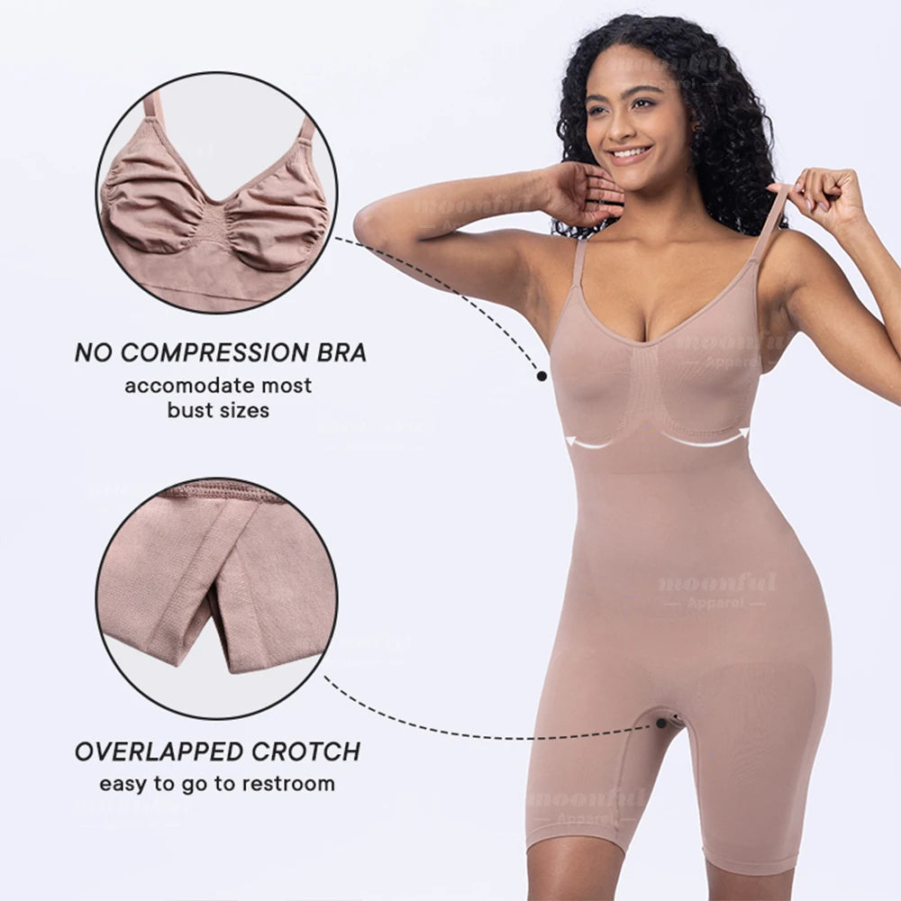 Women's High-Waist Tummy Control Bodysuit Shapewear Shorts