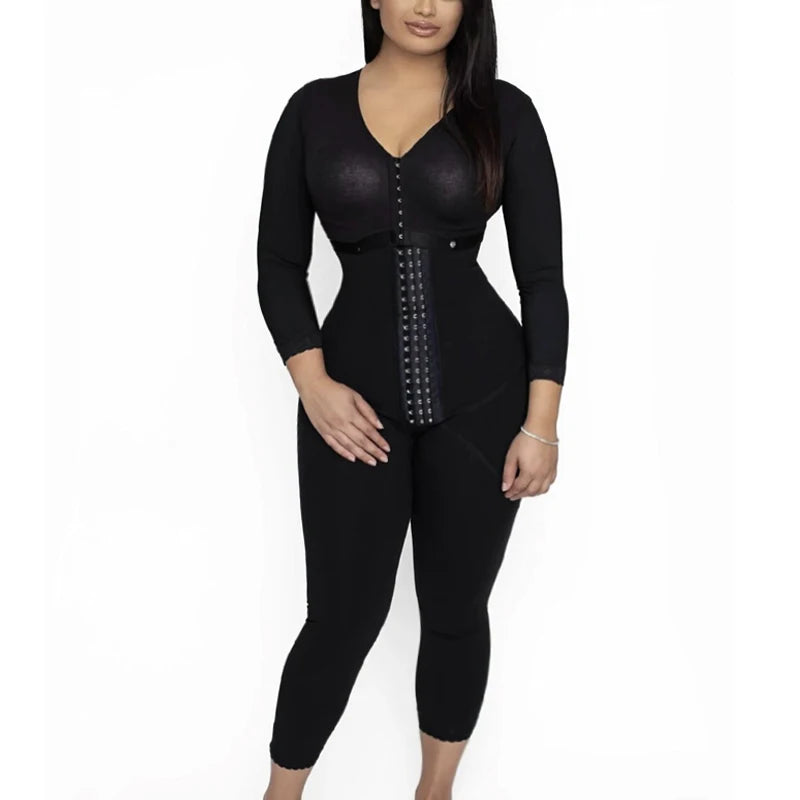 Women's Full Body Shaper with Bra – Colombian Long Sleeve Bodysuit