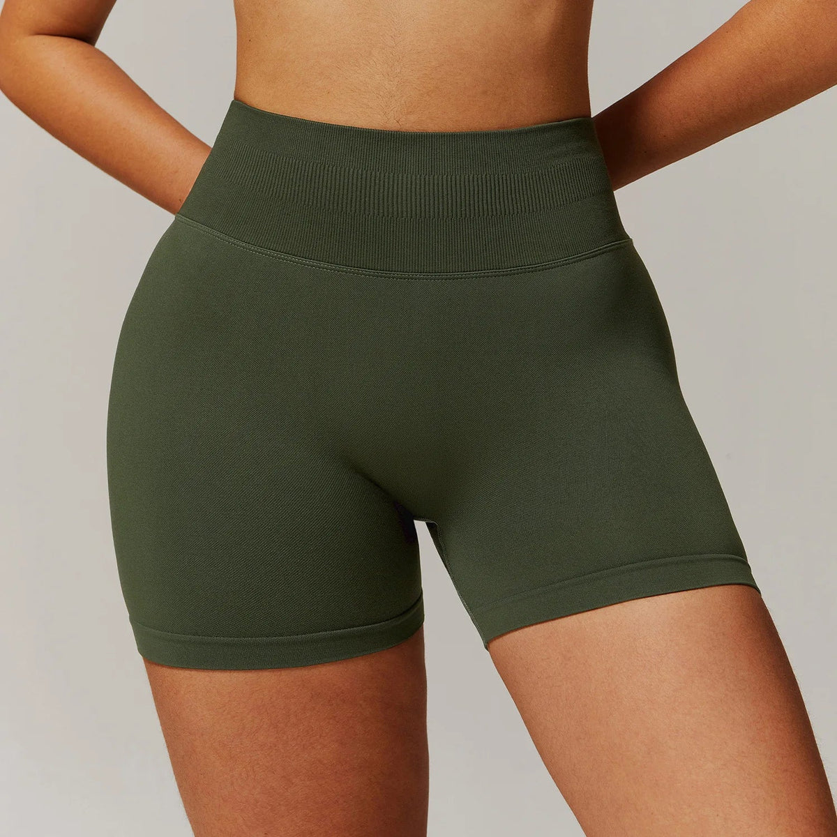 High Waist Shorts Seamless Yoga Shorts Workout Fitness Lift Peach Butt Fitness Tight Gym Running Body Shaper Pants Ribbed Shorts
