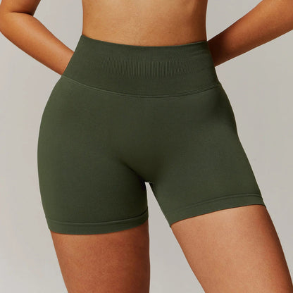 High Waist Shorts Seamless Yoga Shorts Workout Fitness Lift Peach Butt Fitness Tight Gym Running Body Shaper Pants Ribbed Shorts
