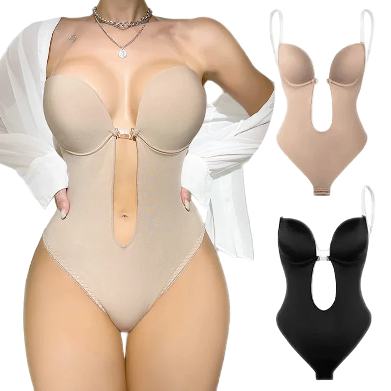 Backless Tummy-Control Thong Bodysuit