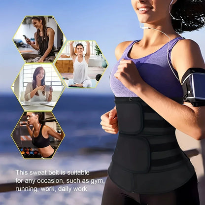 Women's Waist Trainer, Waist Tightening Bodywear Zipper Shapewear Belt, Slimming Fitness Black Shapewear