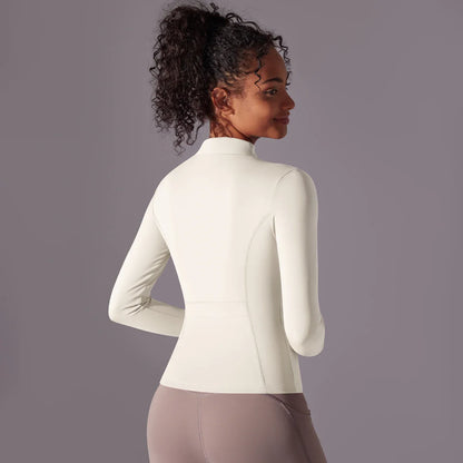 Women's Full Zip Yoga Top With Thumbholes