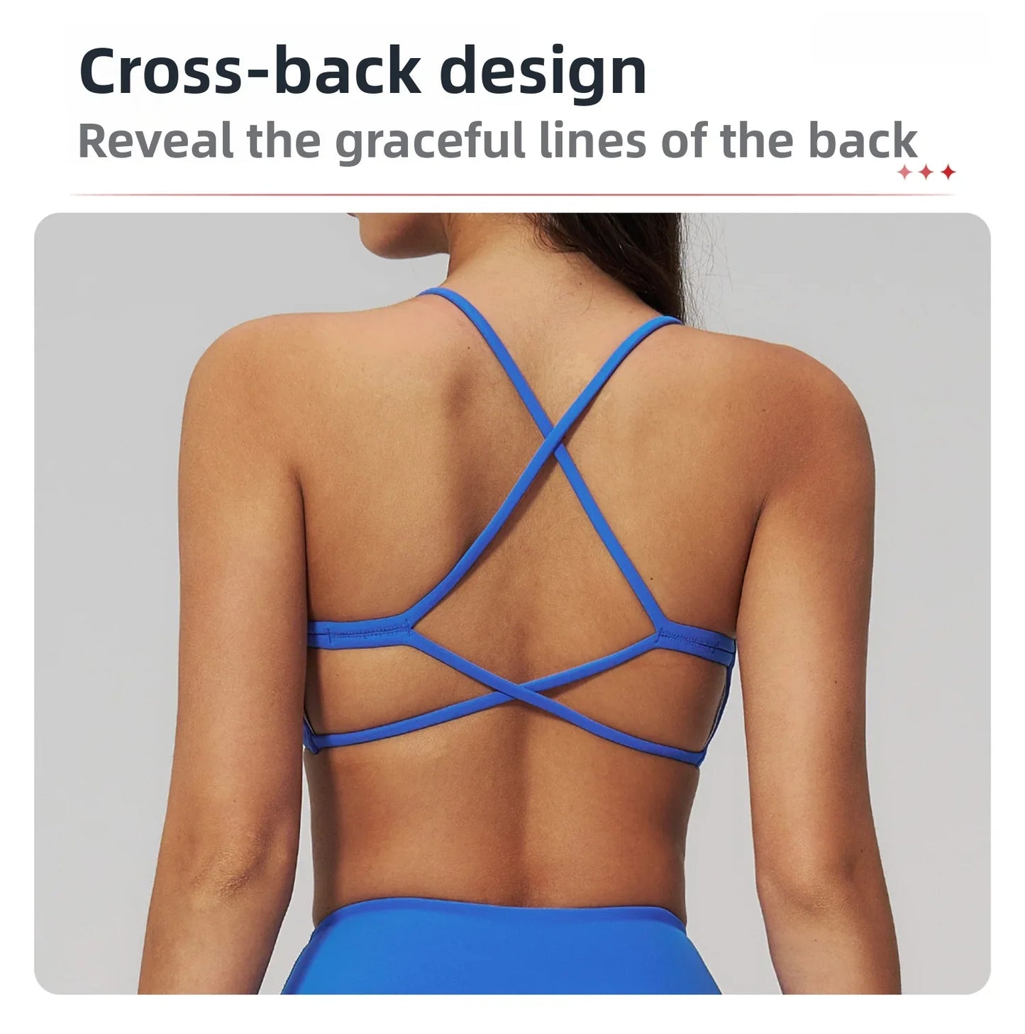 Summer U-Shaped Multi-Strap Cross Back Women Pilates Fitness Sports Bra Top Gym Yoga Athletic Tight Workout Jog With Chest Pad