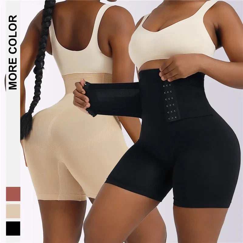 High-Waisted Tummy Control Shapewear Shorts with Butt Lifter & Hook Closure