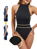 Women's Sleeveless Shapewear Bodysuit – Round Neck, Adjustable Buckle, T-Shape Compression Corset