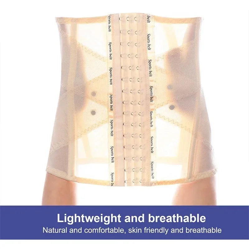 Women’s Waist Trainer Shapewear – Double Belt Mesh Corset for Tummy Control