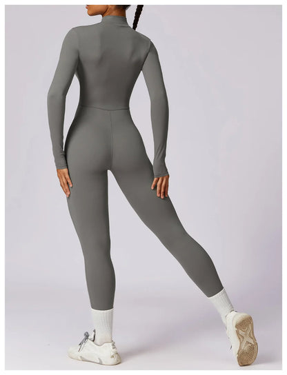 Yoga Jumpsuit Long Sleeved Zipper Rompers