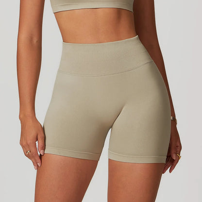 High Waist Shorts Seamless Yoga Shorts Workout Fitness Lift Peach Butt Fitness Tight Gym Running Body Shaper Pants Ribbed Shorts