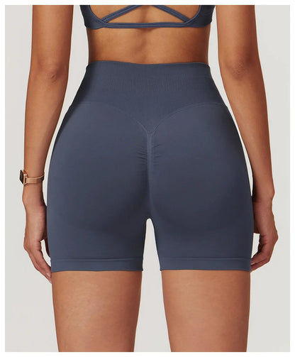 High Waist Shorts Seamless Yoga Shorts Workout Fitness Lift Peach Butt Fitness Tight Gym Running Body Shaper Pants Ribbed Shorts