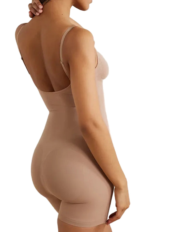 Seamless Sculpt Mid-Thigh Bodysuit – Compression Shapewear with Butt Lift