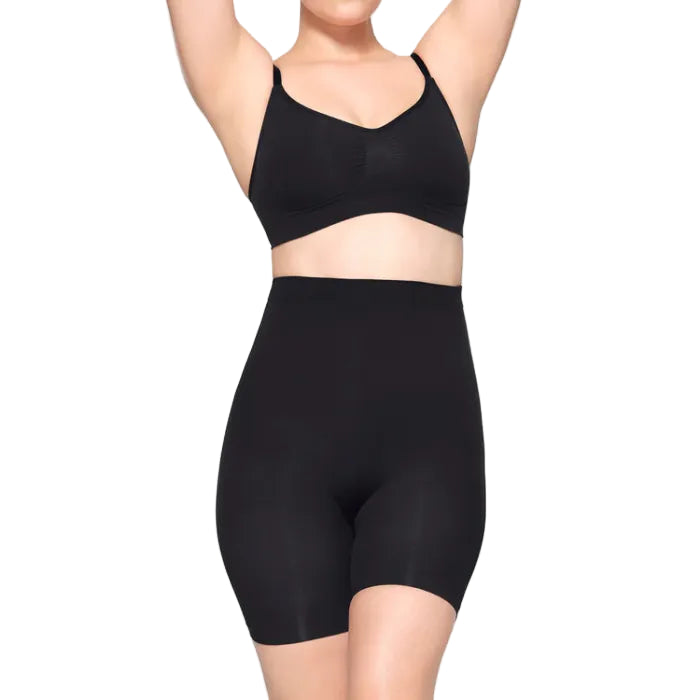 Seamless Sculpt High-Waisted Shapewear Shorts – Mid-Thigh Tummy Control