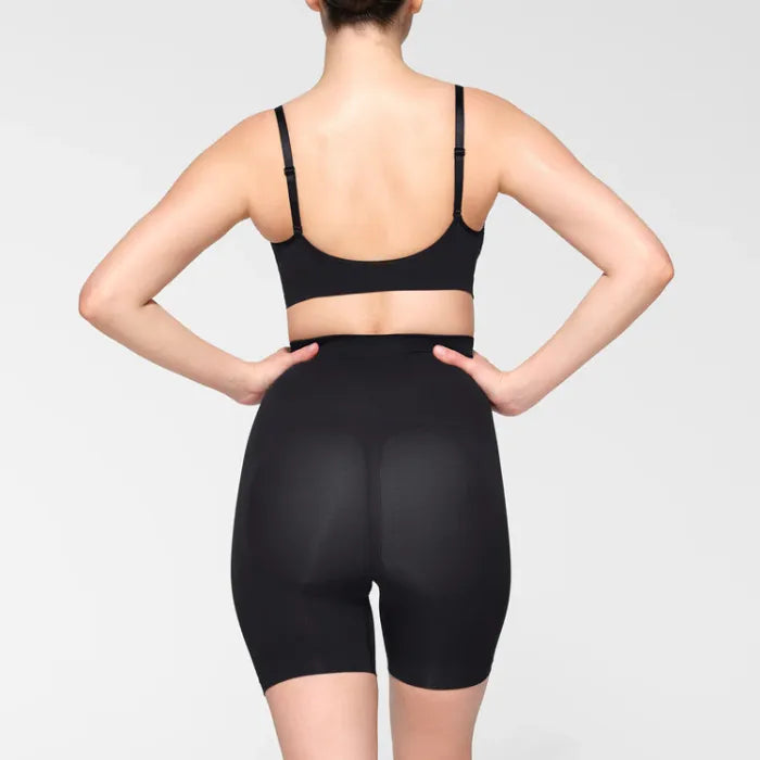 Seamless Sculpt High-Waisted Shapewear Shorts – Mid-Thigh Tummy Control